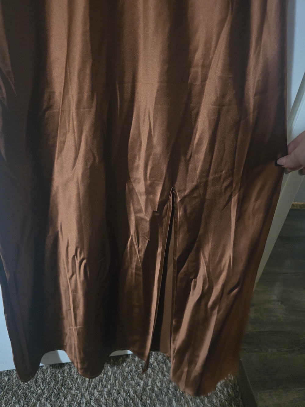 Altar'd State Satin Maxi Dress in Burnt Copper - Picture 4 of 5